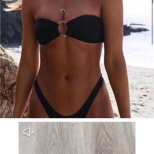 monday swimwear costa rica black bandeau bikini swimwear top size small new